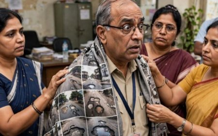 कल्याण में सब-इंजीनियर को पहनाया गड्ढों वाली तस्वीरों का शॉल:बदहाली पर शिवसेना UBT महिला पार्षदों का विरोध, बोलीं- सड़कें ठीक करवा दो, असली शॉल देंगे