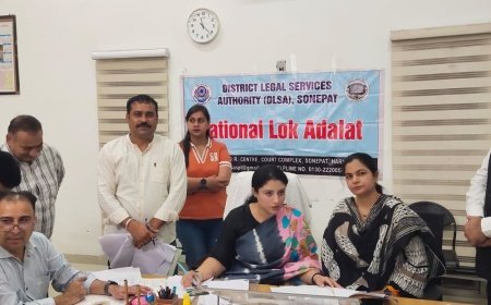 सोनीपत में लोक अदालत में 22,536 केसों का निपटारा:8.28 करोड़ राशि का निस्तारण, दुर्घटना पीड़ितों को मिले 2.47 करोड़ रुपए