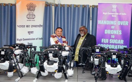 Fiji Sugar Corporation को भारत से मिले 12 Agricultural Drones, खेती में बढ़ेगी तकनीक